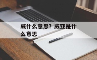 威什么意思？威亚是什么意思