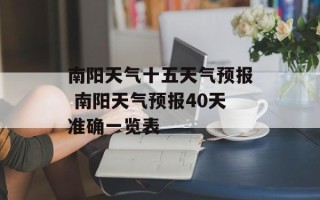 南阳天气十五天气预报 南阳天气预报40天准确一览表