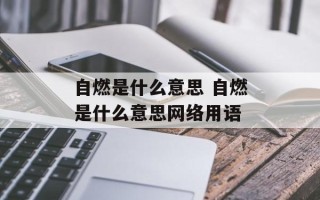 自燃是什么意思 自燃是什么意思网络用语