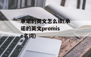 承诺的英文怎么读(承诺的英文promise名词)