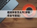 磨菇拼音怎么写(拼音读音写蘑菇)