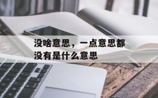 没啥意思，一点意思都没有是什么意思