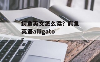 鳄鱼英文怎么读？鳄鱼英语alligator