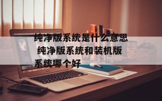 纯净版系统是什么意思 纯净版系统和装机版系统哪个好