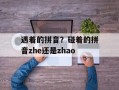 遇着的拼音？碰着的拼音zhe还是zhao