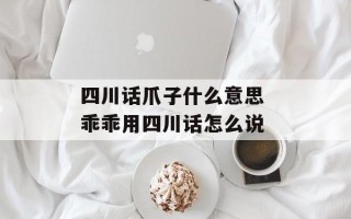 四川话爪子什么意思 乖乖用四川话怎么说