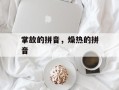 掌故的拼音，燥热的拼音