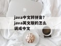 java中文转拼音？java英文版的怎么调成中文