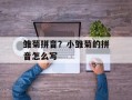 雏菊拼音？小雏菊的拼音怎么写