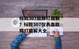 标致307故障灯图解？标致307仪表盘故障灯图解大全