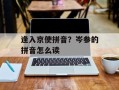 逢入京使拼音？岑参的拼音怎么读