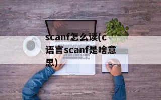 scanf怎么读(c语言scanf是啥意思)