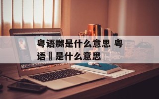 粤语嬲是什么意思 粤语嫐是什么意思