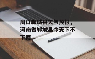 周口郸城县天气预报，河南省郸城县今天下不下雨