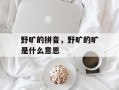 野旷的拼音，野旷的旷是什么意思