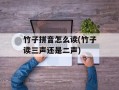 竹子拼音怎么读(竹子读三声还是二声)