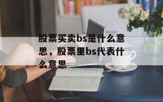 股票买卖bs是什么意思，股票里bs代表什么意思