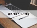 采办拼音？十几拼音