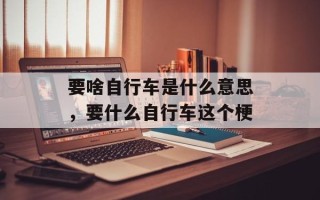 要啥自行车是什么意思，要什么自行车这个梗
