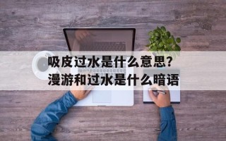 吸皮过水是什么意思？漫游和过水是什么暗语