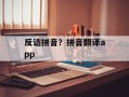 反诘拼音？拼音翻译app