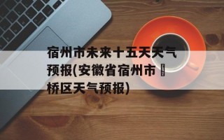 宿州市未来十五天天气预报(安徽省宿州市埇桥区天气预报)
