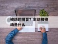 被动的拼音？主动和被动是什么