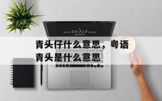 青头仔什么意思，粤语青头是什么意思