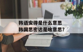 韩语安得是什么意思 韩国思密达是啥意思？