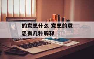 的意思什么 意思的意思有几种解释