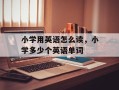 小学用英语怎么读，小学多少个英语单词