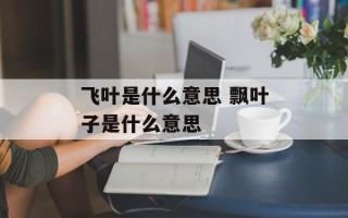 飞叶是什么意思 飘叶子是什么意思