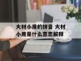 大材小用的拼音 大材小用是什么意思解释