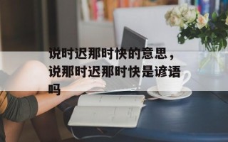 说时迟那时快的意思，说那时迟那时快是谚语吗