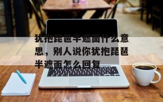 犹抱琵琶半遮面什么意思，别人说你犹抱琵琶半遮面怎么回复