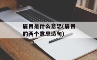 眉目是什么意思(眉目的两个意思造句)