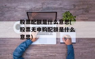 股票配额是什么意思(股票无申购配额是什么意思)