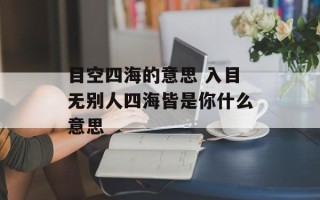 目空四海的意思 入目无别人四海皆是你什么意思