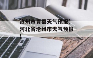 沧州市青县天气预报(河北省沧州市天气预报)