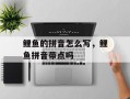 鲤鱼的拼音怎么写，鲤鱼拼音带点吗