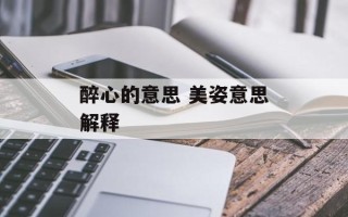 醉心的意思 美姿意思解释
