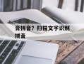 膏拼音？扫描文字识别拼音